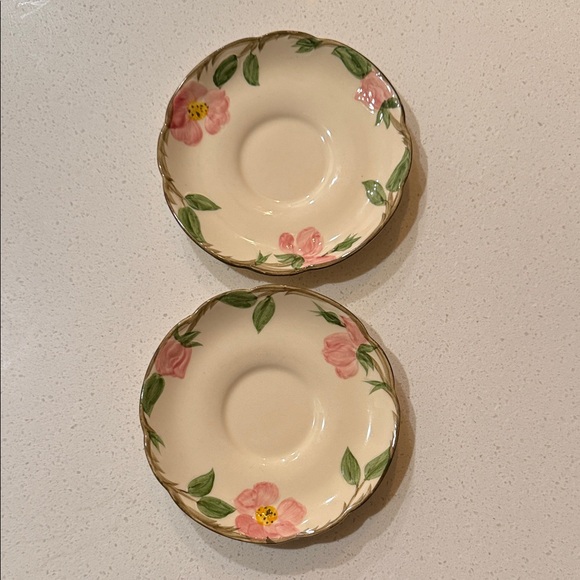 Franciscan Other - Franciscan Pink and Green Floral Saucers